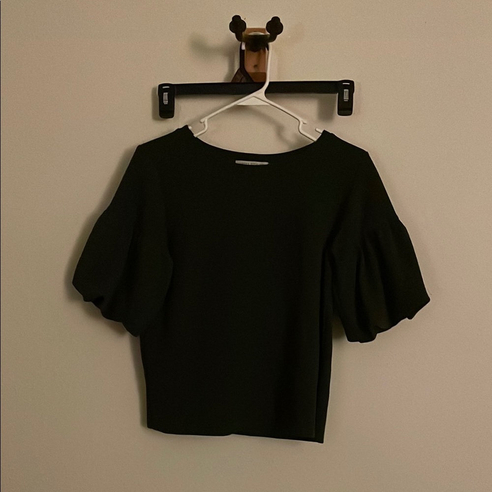 Chic Black Puff Sleeve Top